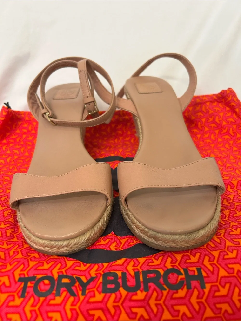 Tory Burch Leather Ankle-Strap Wedge Sandals